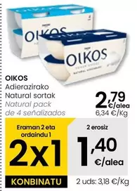 Oferta de OIKOS - Natural Pack De 4 Senalizados por 2,79€ en Eroski
