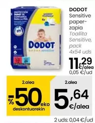 Oferta de Dodot - Toallita Sensitive por 11,29€ en Eroski
