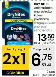 Oferta de DryNites - Bragapanales Enuresis Senalizados por 13,5€ en Eroski