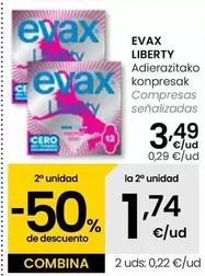 Oferta de Evax - Liberty Compresas Senalizados por 3,49€ en Eroski