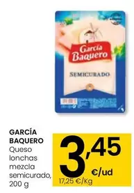 Oferta de García Baquero - Queso Lonchas Mezcla Semicurado por 3,45€ en Eroski