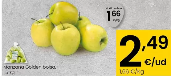 Oferta de Manzana Golden Bolsa por 2,49€ en Eroski