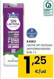 Oferta de Kaiku - Leche Sin Lactosa Semidesnatada por 1,25€ en Eroski