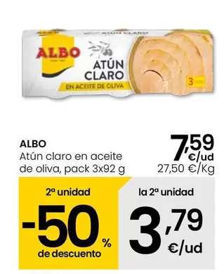 Oferta de Albo - Atún Claro En Aceite De Oliva por 7,59€ en Eroski
