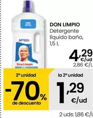 Oferta de Don Limpio - Detergente Liquido Bano por 4,29€ en Eroski
