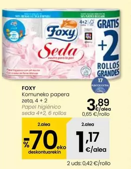 Oferta de Foxy - Papel Higiénico Seda  por 3,89€ en Eroski
