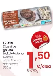 Oferta de Eroski - Galleta Digestive Con Chocolate por 1,5€ en Eroski
