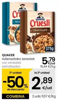 Oferta de Quaker - Los Cereales por 5,79€ en Eroski