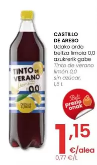 Oferta de Castillo De Areso - Tinto De Verano Limón 0,0 Sin Azúcar por 1,15€ en Eroski