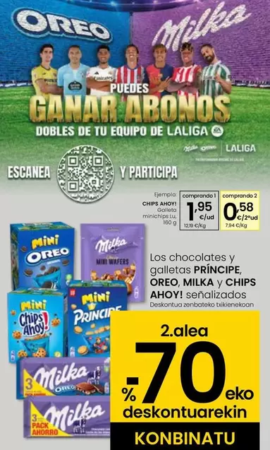 Oferta de Chips Ahoy - Galleta Minichips Lu  por 1,95€ en Eroski