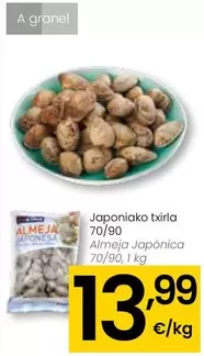 Oferta de Almeja Japónica 70/90 por 13,99€ en Eroski