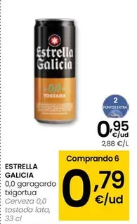 Oferta de Estrella Galicia - Cerveza 0,0 Tostada por 0,95€ en Eroski