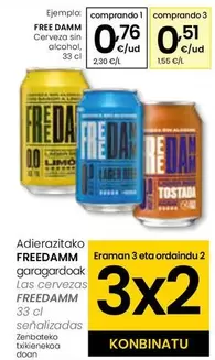 Oferta de Free Damm - Cerveza Sin Alcohol por 0,76€ en Eroski