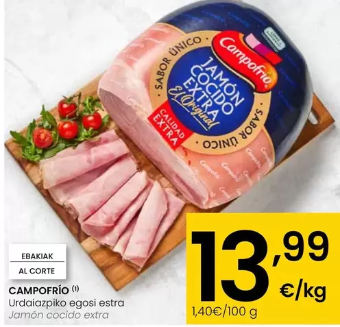 Oferta de Campofrío - Jamon Cocido Extra por 13,99€ en Eroski