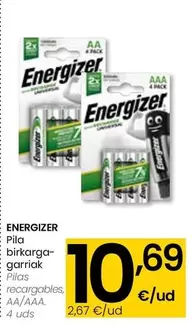 Oferta de Energizer - Pilas Recargables por 10,69€ en Eroski