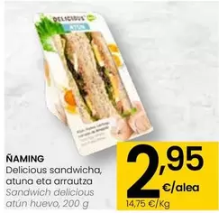 Oferta de Naming - Sandwich Delicious Atun Huevo por 2,95€ en Eroski