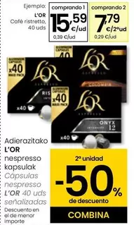 Oferta de L'or - Café Ristretto por 15,59€ en Eroski
