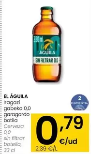 Oferta de El Águila - Cerveza 0,0 Sin Filtrar  por 0,79€ en Eroski
