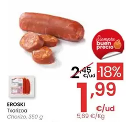 Oferta de Eroski - Chorizo por 1,99€ en Eroski