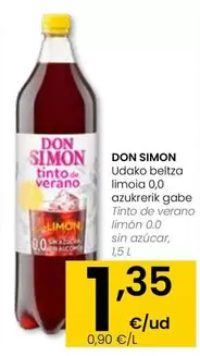 Oferta de Don Simón - Tinto De Verano Limón 0.0 Sin Azúcar por 1,35€ en Eroski