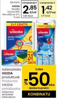 Oferta de Vileda - Bayeta Suave 30% Microfibras por 2,85€ en Eroski