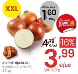 Oferta de Cebolla Ahorro XXL por 3,99€ en Eroski
