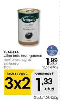 Oferta de Fragata - Aceitunas Negras Sin Hueso por 1,99€ en Eroski