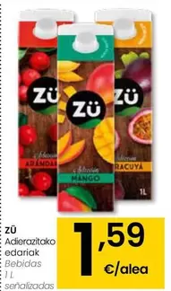 Oferta de Zu - Bebidas por 1,59€ en Eroski