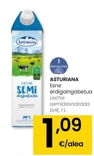 Oferta de Asturiana - Leche Semidesnatada por 1,09€ en Eroski