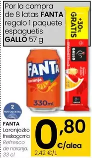 Oferta de Fanta - Refresco De Naranja por 0,8€ en Eroski
