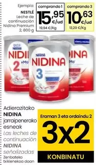 Oferta de Nestlé - Leche De Continuacion Nidina Premium por 15,95€ en Eroski