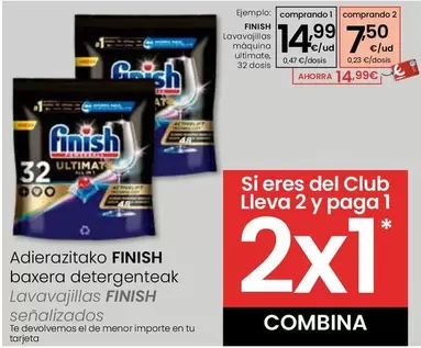 Oferta de Finish - Lavavajillas Máquina Ultimate por 14,99€ en Eroski