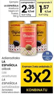 Oferta de La Española - Aceituna Negra Sin Hueso por 2,35€ en Eroski