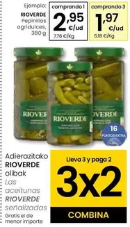 Oferta de Rioverde - Pepinillos Agridulces por 2,95€ en Eroski