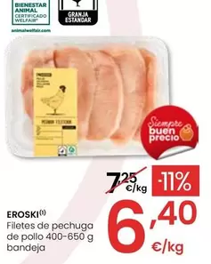Oferta de Eroski - Filetes De Pechuga De Pollo por 6,4€ en Eroski