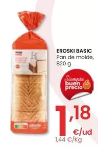 Oferta de Eroski Basic - Pan De Molde por 1,18€ en Eroski