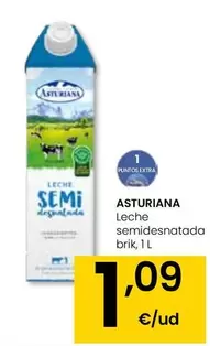 Oferta de Asturiana - Leche Semidesnatada por 1,09€ en Eroski