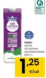 Oferta de Kaiku - Leche Sin Lactosa Semidesnatada por 1,25€ en Eroski