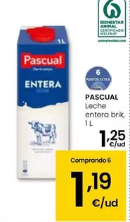 Oferta de Pascual - Leche Entera Brik por 1,25€ en Eroski