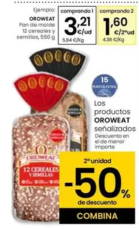 Oferta de Oroweat - Pan De Molde 12 Cereales Y Semillas por 3,21€ en Eroski