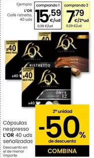 Oferta de L'or - Café Ristretto por 15,59€ en Eroski