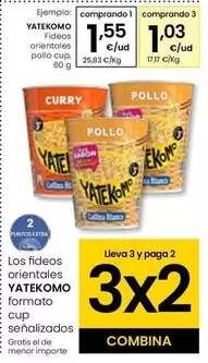Oferta de Yatekomo - Fideos Orientales Pollo  por 1,55€ en Eroski