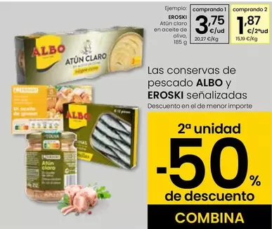 Oferta de Eroski - Atun Claro En Aceite De Oliva por 3,75€ en Eroski