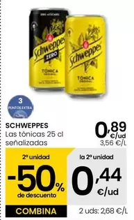 Oferta de Schweppes - Las Tonicas Senalizados por 0,89€ en Eroski