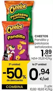 Oferta de Cheetos - Pandilla Y Pelotazos Senalizados por 1,89€ en Eroski