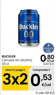 Oferta de Buckler - Cerveza Sin Alcohol por 0,8€ en Eroski
