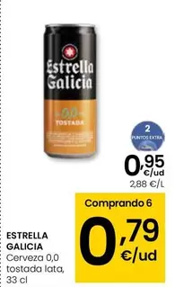 Oferta de Estrella Galicia - Cerveza 0,0 Tostada por 0,95€ en Eroski