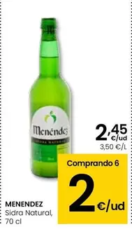 Oferta de Menendez - Sidra Natural por 2,45€ en Eroski