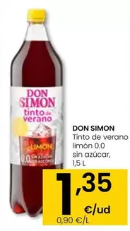 Oferta de Don Simón - Tinto De Verano Limón 0.0 Sin Azúcar por 1,35€ en Eroski
