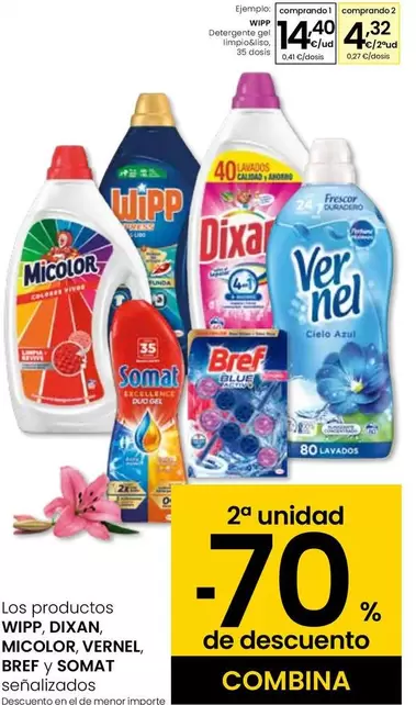 Oferta de Wipp - Detergente Gel Limpio & Liso por 14,4€ en Eroski